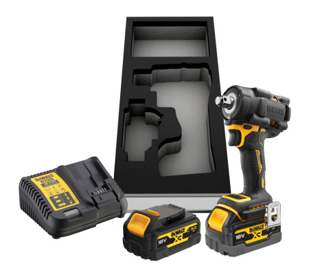 Аккумуляторный гайковерт DEWALT DCF921P2G, 18 В, 610 Нм, 3550 уд/мин, с 2 АКБ 5 Ач и ЗУ, в чехле (DCF921P2G-QW)