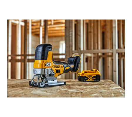 Аккумуляторный лобзик DEWALT DCS335P2, 18 В, 3200 ход/мин, 26 мм, с 2 АКБ 5 Ач и ЗУ, в кейсе TSTAK (DCS335P2-QW)