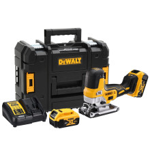 Аккумуляторный лобзик DEWALT DCS335P2, 18 В, 3200 ход/мин, 26 мм, с 2 АКБ 5 Ач и ЗУ, в кейсе TSTAK (DCS335P2-QW)