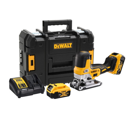Аккумуляторный лобзик DEWALT DCS335P2, 18 В, 3200 ход/мин, 26 мм, с 2 АКБ 5 Ач и ЗУ, в кейсе TSTAK (DCS335P2-QW)