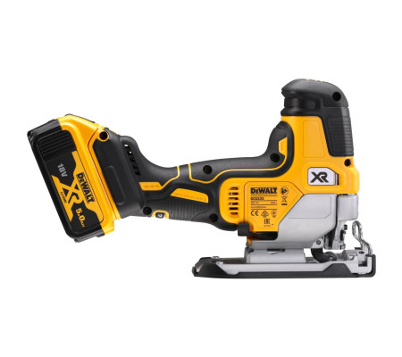 Аккумуляторный лобзик DEWALT DCS335P2, 18 В, 3200 ход/мин, 26 мм, с 2 АКБ 5 Ач и ЗУ, в кейсе TSTAK (DCS335P2-QW)