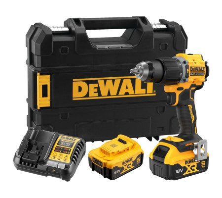 Ударная дрель-шуруповерт DEWALT DCD799P2T, 18 В, 1650 об/мин, 28050 уд/мин, с 2 АКБ 5 Ач и ЗУ, в кейсе TSTAK (DCD799P2T-QW)