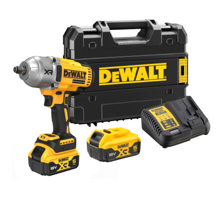 Аккумуляторный гайковерт DEWALT DCF900P2T, 18 В, 1898 Нм, 2200 уд/мин, с 2 АКБ 5 Ач и ЗУ, в кейсе TSTAK (DCF900P2T-QW)