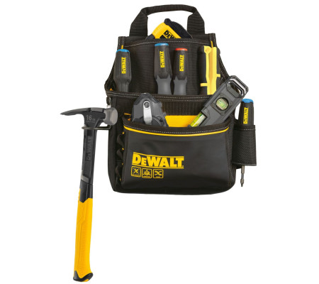 Профессиональная сумка DEWALT для инструмента с поясом и скобой для молотка, DWST40101