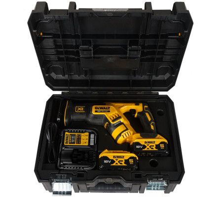 Аккумуляторная сабельная пила DEWALT DCS367P2, 18 В, 2900 ход/мин, 28.6 мм, с 2 АКБ 5 Ач и ЗУ, в кейсе TSTAK (DCS367P2-QW)