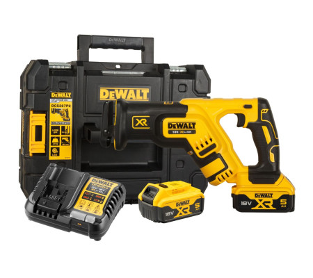Аккумуляторная сабельная пила DEWALT DCS367P2, 18 В, 2900 ход/мин, 28.6 мм, с 2 АКБ 5 Ач и ЗУ, в кейсе TSTAK (DCS367P2-QW)