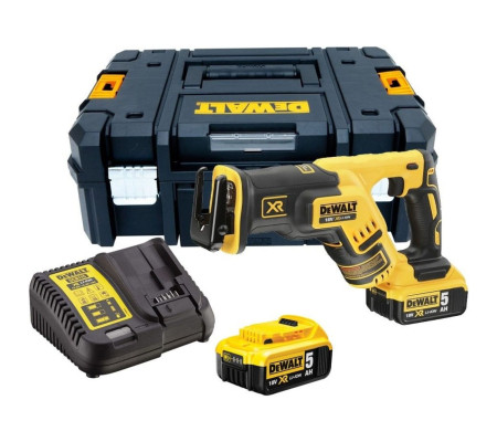 Аккумуляторная сабельная пила DEWALT DCS367P2, 18 В, 2900 ход/мин, 28.6 мм, с 2 АКБ 5 Ач и ЗУ, в кейсе TSTAK (DCS367P2-QW)