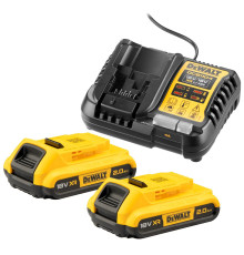 Набор DEWALT DCB1104D2: 2 АКБ DCB183, Li-Ion, 18 В, 2 Ач и зарядное устройство DCB1104, 12/18 В, 4 A (DCB1104D2-QW)