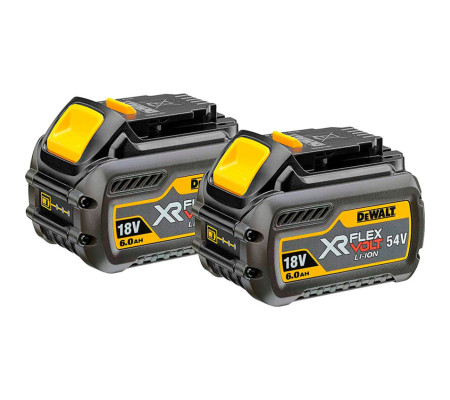 Набор DEWALT DCB132T2: 2 АКБ DCB546, Li-Ion, 18/54 В, 6/2 Ач и двойное зарядное устройство DCB132, 12/14.4/18/54 B, 2x4 А