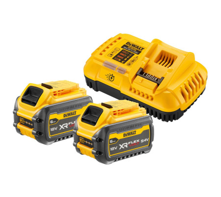 Набор DEWALT DCB118T2: 2 АКБ DCB546, Li-Ion, 18/54 В, 6/2 Ач и быстрое зарядное устройство DCB118, 18/54 В, 8 А (DCB118T2-QW)