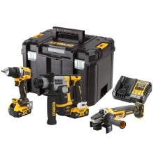 Аккумуляторный набор DEWALT DCK355P2T: дрель-шуруповерт DCD800 + перфоратор DCH172 + УШМ DCG405, 2 АКБ 5 Ач и ЗУ, в кейсе TSTAK