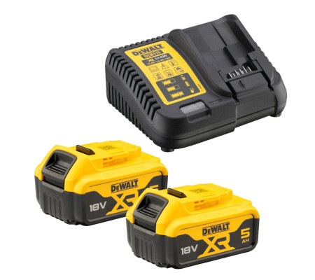 Аккумуляторный набор DEWALT DCK266P2, 18 В: ударная дрель-шуруповерт DCD796 + шуруповерт DCF887, с 2 АКБ 5 Ач и ЗУ, в кейсе