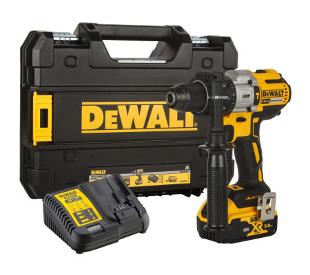 Ударная дрель-шуруповерт DEWALT DCD996P1, 18 В, 2250 об/мин, 38250 уд/мин, с АКБ 5 Ач и ЗУ, в кейсе TSTAK (DCD996P1-QW)