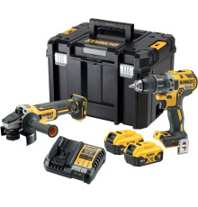 Аккумуляторный набор DEWALT DCK2020P2T: дрель-шуруповерт DCD791 + угловая шлифмашина DCG405, с 2 АКБ 5 Ач и ЗУ, в кейсе TSTAK