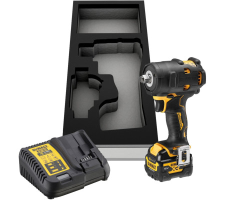Аккумуляторный гайковерт DEWALT DCF903P1G, 12 В, 340 Нм, 3250 уд/мин, с АКБ 5 Ач и ЗУ, в чехле (DCF903P1G-QW)