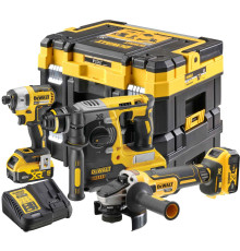 Аккумуляторный набор DEWALT DCK305P3T: шуруповерт DCF887 + перфоратор DCH273 + УШМ DCG405, с 3 АКБ 5 Ач и ЗУ, в 2 кейсах TSTAK