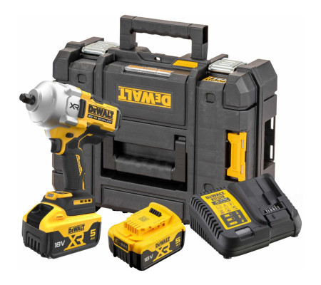 Аккумуляторный гайковерт DEWALT DCF961P2T, 18 В, 2372 Нм, 1890 уд/мин, с 2 АКБ 5 Ач и ЗУ, в кейсе TSTAK (DCF961P2T-QW)