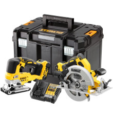 Аккумуляторный набор DEWALT DCK2012P2T, 18 В: дисковая пила DCS570 + лобзик DCS334, с 2 АКБ 5 Ач и ЗУ, в кейсе TSTAK (DCK2012P2T-QW)