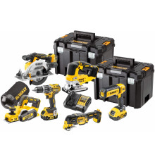 Аккумуляторный набор DEWALT DCK667P3T: дрель + пила + лобзик + рубанок + реноватор + фонарь, с 3 АКБ 5 Ач и ЗУ, в 2 кейсах TSTAK