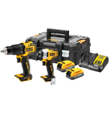 Аккумуляторный набор DEWALT DCK2062E2T, 18 В: дрель-шуруповерт DCD709 + шуруповерт DCF809, с 2 АКБ 1.7 Ач и ЗУ, в кейсе TSTAK