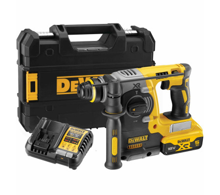 Аккумуляторный перфоратор DEWALT DCH273P1T, 18 В, 2.1 Дж, 4600 уд/мин, с АКБ 5 Ач и ЗУ, в кейсе TSTAK (DCH273P1NT-XJ)
