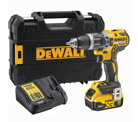 Дрель-шуруповерт DEWALT DCD796P1, 18 В, 2000 об/мин, 34000 уд/мин, с АКБ 5 Ач и ЗУ, в кейсе TSTAK (DCD796P1-QW)