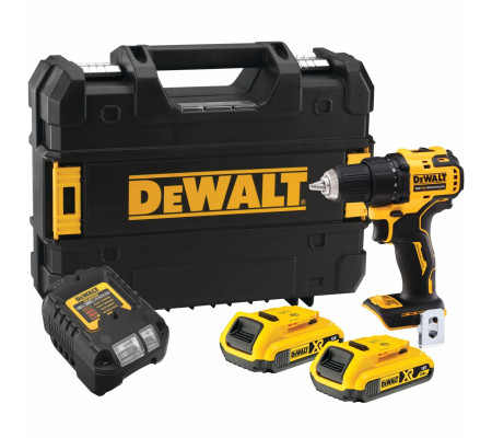 Аккумуляторная дрель-шуруповерт DEWALT DCD708D2T, 18 В, 1650 об/мин, с 2 АКБ 2 Ач и ЗУ, в кейсе TSTAK (DCD708D2T-QW)