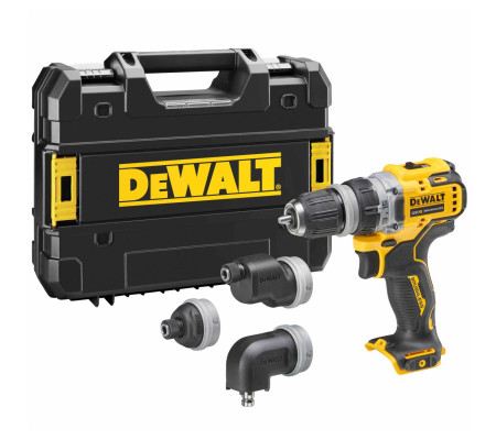 Дрель-шуруповерт DEWALT DCD703NT, 12 В, 58 Нм, 1500 об/мин, с набором насадок, без АКБ и ЗУ, в кейсе TSTAK (DCD703NT-XJ)