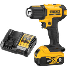 Аккумуляторный пистолет горячего воздуха DEWALT DCE530P1, 18 В, 530°С, 190 л/мин, с АКБ 5 Ач и ЗУ (DCE530P1N-XJ)