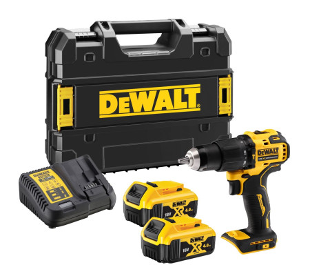 Ударная дрель-шуруповерт DEWALT DCD709M2T, 18 В, 1650 об/мин, 28050 уд/мин, с 2 АКБ 4 Ач и ЗУ, в кейсе TSTAK (DCD709M2T-QW)