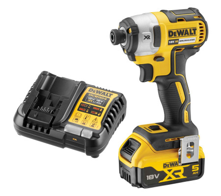 Аккумуляторный шуруповерт DEWALT DCF887P1, 18 В, 205 Нм, 3800 уд/мин, с АКБ 5 Ач и ЗУ (DCF887P1N-XJ)