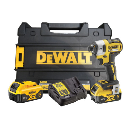 Аккумуляторный шуруповерт DEWALT DCF887P2, 18 В, 205 Нм, 3800 уд/мин, с 2 АКБ 5 Ач и ЗУ, в кейсе (DCF887P2-QW)