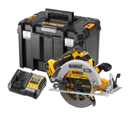 Аккумуляторная дисковая пила DEWALT DCS573P1T, 18/54 В, 190 мм, 5500 об/мин, с АКБ 5 Ач и ЗУ, в кейсе TSTAK (DCS573P1NT-XJ)