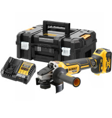 Аккумуляторная угловая шлифмашина DEWALT DCG405P1T, 18 В, 125 мм, 9000 об/мин, с АКБ 5 Ач и ЗУ, в кейсе TSTAK (DCG405P1NT-XJ)