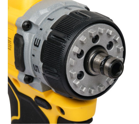 Дрель-шуруповерт DEWALT DCD703L2T, 12 В, 58 Нм, 1500 об/мин, с набором насадок, 2 АКБ 3 Ач и ЗУ, в кейсе TSTAK (DCD703L2T-QW)