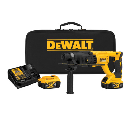 Аккумуляторный перфоратор DEWALT DCH133M2, 20 В, 2.6 Дж, 5500 уд/мин, с 2 АКБ 4 Ач и ЗУ, в сумке (DCH133M2-A9)
