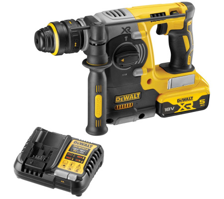Аккумуляторный перфоратор DEWALT DCH273P1, 18 В, 2.1 Дж, 4600 уд/мин, с АКБ 5 Ач и ЗУ (DCH273P1N-XJ)