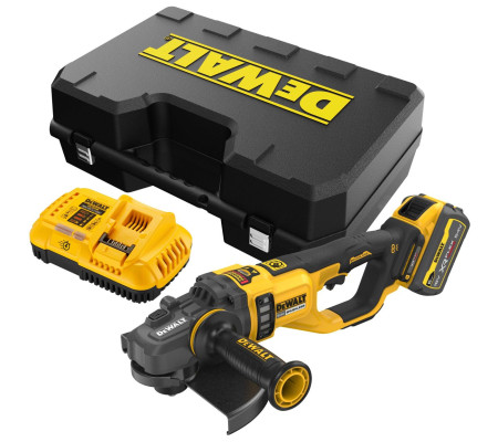 Аккумуляторная угловая шлифмашина DEWALT DCG460Y1K, 54 В, 230 мм, 6000 об/мин, с АКБ 2 Ач и ЗУ, в кейсе (DCG460Y1NK-XJ)