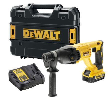 Аккумуляторный перфоратор DEWALT DCH133M1, 18 В, 2.6 Дж, 5500 уд/мин, с АКБ 4 Ач и ЗУ, в кейсе TSTAK (DCH133M1-QW)