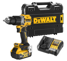 Ударная дрель-шуруповерт DEWALT DCD805P1T, 18 В, 2000 об/мин, 34000 уд/мин, с АКБ 5 Ач и ЗУ, в кейсе TSTAK (DCD805P1NT-XJ)