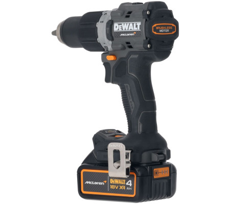 Ударная дрель-шуруповерт DEWALT McLaren Limited Edition DCD85MM2T, 18 В, 2000 об/мин, с 2 АКБ 4 Ач и ЗУ, в кейсе TSTAK