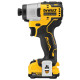 Аккумуляторный бесщеточный ударный шуруповерт DEWALT, 12 В, 163 Нм, 3600 уд/мин, 2850 об/мин, c 2 АКБ 2 Ач и ЗУ, в кейсе TSTAK, DCF801D2