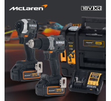 Аккумуляторный набор DEWALT McLaren Limited Edition DCK200MP2T: дрель-шуруповерт + шуруповерт, с 2 АКБ 5 Ач и ЗУ, в кейсе TSTAK