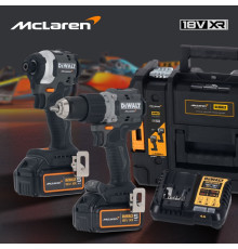 Аккумуляторный набор DEWALT McLaren Limited Edition DCK200MP2T: дрель-шуруповерт + шуруповерт, с 2 АКБ 5 Ач и ЗУ, в кейсе TSTAK