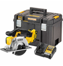 Аккумуляторная дисковая пила DEWALT DCS373P1T, 18 В, 140 мм, 3700 об/мин, с АКБ 5 Ач и ЗУ, в кейсе TSTAK (DCS373P1NT-XJ)