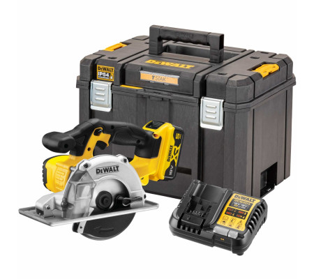 Аккумуляторная дисковая пила DEWALT DCS373P1T, 18 В, 140 мм, 3700 об/мин, с АКБ 5 Ач и ЗУ, в кейсе TSTAK (DCS373P1NT-XJ)