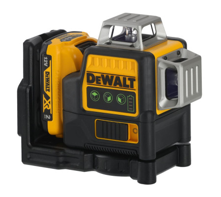 Аккумуляторный лазерный нивелир DEWALT DCE089D1G, 12 В, зеленый луч, 35 м, с АКБ 2 Ач и ЗУ, в кейсе TSTAK (DCE089D1G-QW)