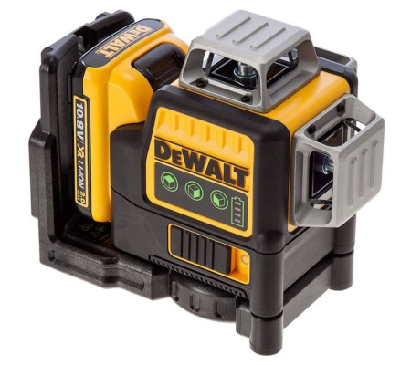 Аккумуляторный лазерный нивелир DEWALT DCE089D1G, 12 В, зеленый луч, 35 м, с АКБ 2 Ач и ЗУ, в кейсе TSTAK (DCE089D1G-QW)