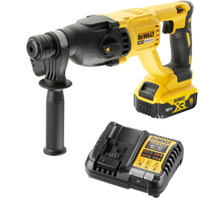 Аккумуляторный перфоратор DEWALT DCH133P1, 18 В, 2.6 Дж, 5500 уд/мин, с АКБ 5 Ач и ЗУ (DCH133P1N-XJ)