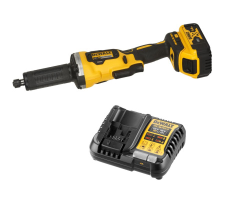 Аккумуляторная прямошлифовальная машина DEWALT DCG426P1, 18 В, 38 мм, 25000 об/мин, с АКБ 5 Ач и ЗУ (DCG426P1N-XJ)